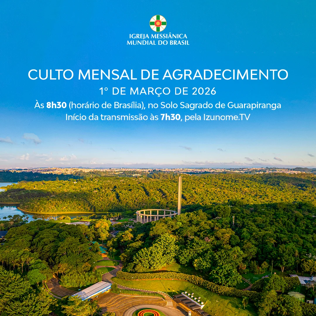Banner do Culto Mensal de Agradecimento de Março de 2026